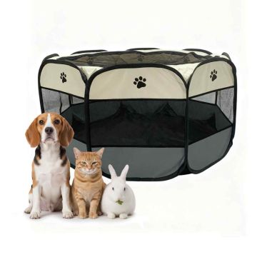 Kucēnu nožogojums Relaxdays 10052224_60, XL izmērs, Ø 114 × 58 cm