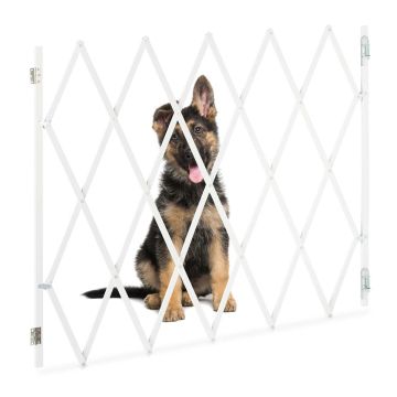 Suņu vārtiņi Relaxdays 10045281.0, regulējama platuma, Balti, 130 × 87,5 × 3 cm
