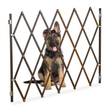 Suņu vārtiņi Relaxdays 10045285.0, regulējama platuma, Brūni, 130 × 87,5 × 3 cm