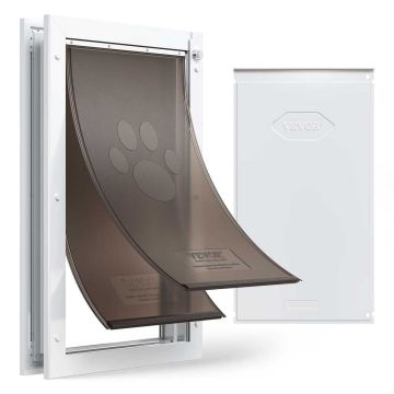 Suņu durvis VEVOR CWM07-2XL, XL, Balta, 711,5 × 437 × 76,8 mm