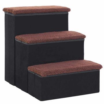 Лестница для собак PawHut 40x54x48см, черно-коричневого цвета