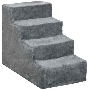 Лестница для собак PawHut 60x35x44см, серого цвета