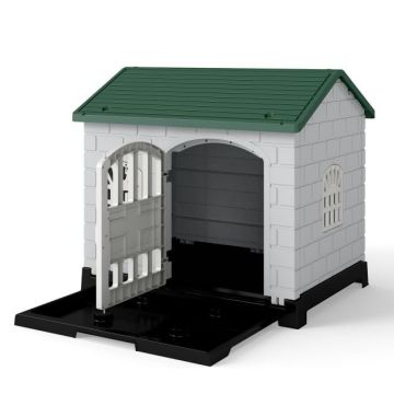 Dog House, 3 Windows, Green, 75 × 58 × 65 cm