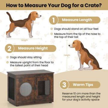 Dog Crate Furniture, Brown, 82 × 47 × 60 cm