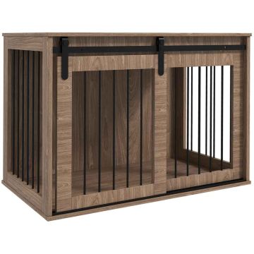 Клетка для собак, Коричневая, 98 × 61 × 58 см
