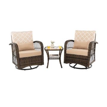 Swinging outdoor furniture set, 3 pieces
