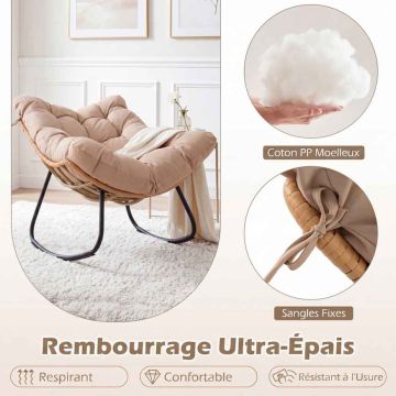 Outdoor rocking chair, Sand, 88 × 116 × 92 cm