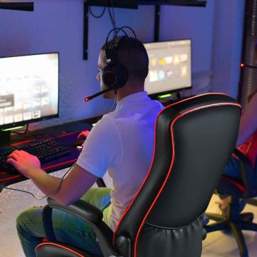 Swivel gaming chair, adjustable height, 360° swivel, 70 × 67 × 110–116 cm