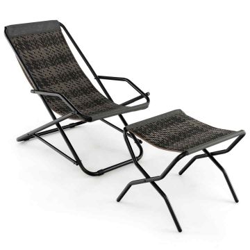Swing chair, with footrest, Gray, 106.68 × 78.74 × 64.77 cm