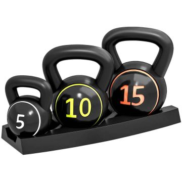 Набор гантелей, 3 предмета, 2,2 кг / 4,5 кг / 6,8 кг, Чёрный