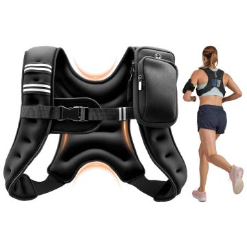 Svērtā veste VEVOR JS-VEST005-5, Melna, 360 × 305 × 70 mm