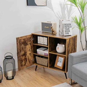 Living room cabinet, With 1 door and 2 open shelves, 76 × 78 × 40 cm