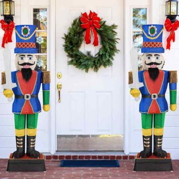 Lighting Christmas Nutcracker Soldier Decoration, 110 LED Lights, 64 × 184 cm