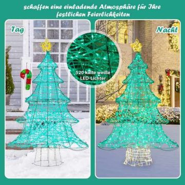 Lighting Christmas decoration, 520 LED bulbs, 80 × 20 × 124 cm