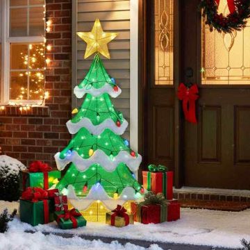 Lighting Christmas tree, 3D mesh, 69 × 157 × 34 cm