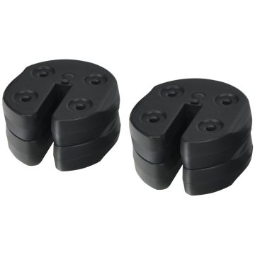 Weight plate set, 4 pcs, Black, 24.13 × 24.13 × 6.99 cm