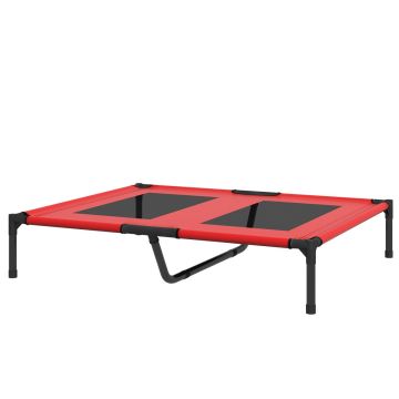 Suņa guļvieta PawHut 92x76x18cm, sarkanas/melnas krāsas