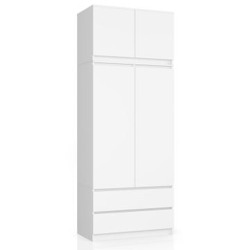 Skapis NORE S90 ar mezanīniem, balts