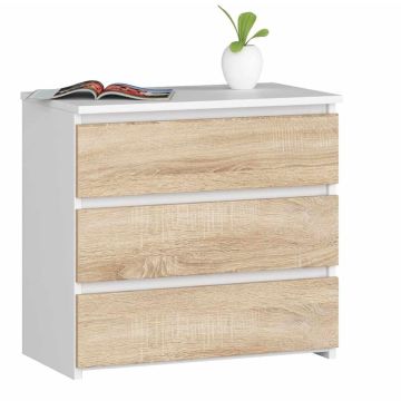 Naktsskapītis NORE CL3 60 cm, balts/ozola krāsā