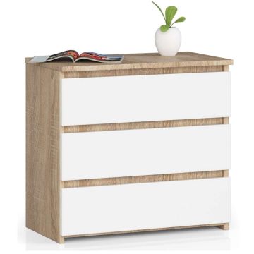Naktsskapītis NORE CL2 60 cm, balts/ozola krāsā