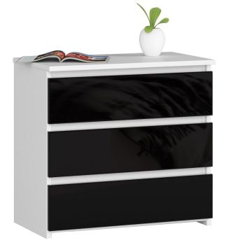 Naktsskapītis NORE CL3 60 cm., balts/melns