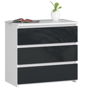 Naktsskapītis NORE CL3 60 cm, balts/tumši pelēks