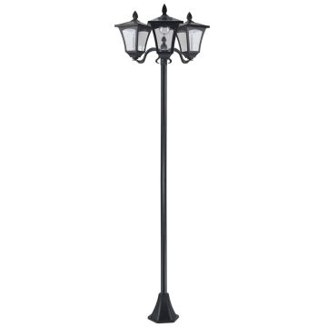 Dārza lampa ar saules bateriju Outsunny 51,5x47x182,5cm, melnas krāsas