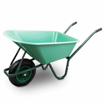 Dārza ķerra, 100 l ietilpība, izgatavota no PVC, līdz 250 kg, zaļa/melna