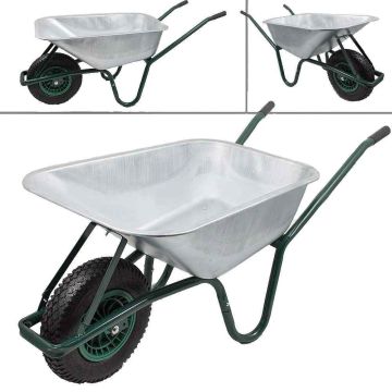 Dārza ķerra, 100 l ietilpība, izgatavota no PVC, līdz 250 kg, sudraba/melna