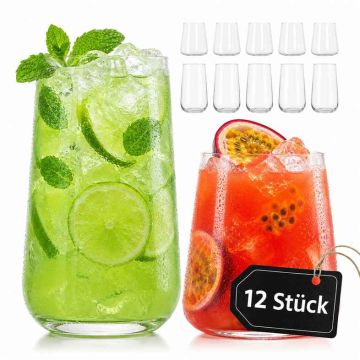 Glāžu komplekts Relaxdays 10053657.0, 12 gab., 6 × 350 ml un 6 × 250 ml