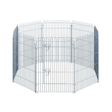 Suņu nožogojums no 8 daļām PawHut 63x91cm, sudraba krāsā