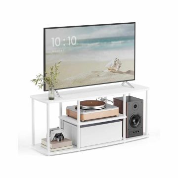 SONGMICS HOME LTV500W01 TV Cabinet, Up to 50 inches, White, 110 × 46 × 35 cm