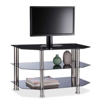 Тумба под телевизор Relaxdays 10023165.0, 2 полки, 80 × 49 × 45 см