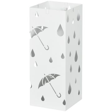Lietussargu statīvs Homcom 15.5x15.5x40cm., balts