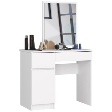 Kosmētikas galdiņš NORE P-2/SL ar spoguli, 500x600 mm, balts