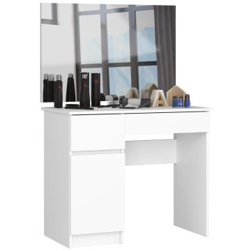 Kosmētikas galdiņš NORE P-2/SL ar spoguli, 900x600 mm, balts