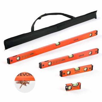 Комплект торпедных уровней VEVOR HC-W88, 4 шт, чёрные и оранжевые, 120 × 300 × 600 × 1000 мм