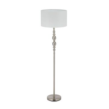 Stāvlampa Relaxdays 10033895.0, Balta/sudraba, Ø 43 × 155 cm