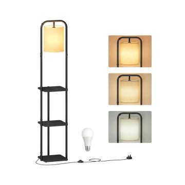 Stāvlampa VASAGLE, 3 plaukti, Melna, 31,8 × 160,5 × 29,9 cm