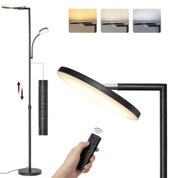 Grīdas lampa VASAGLE LFL028, 42 W, Melna, 25 × 25 × 148–176 cm
