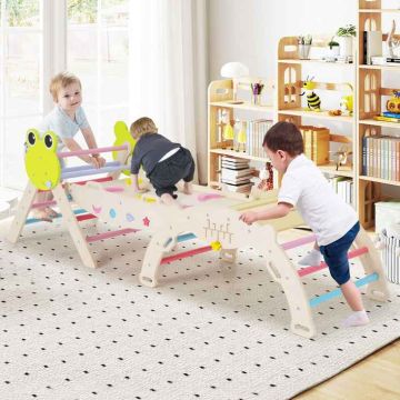 Triangular climbing set, 8 play options, 189.5 × 55 × 59 cm