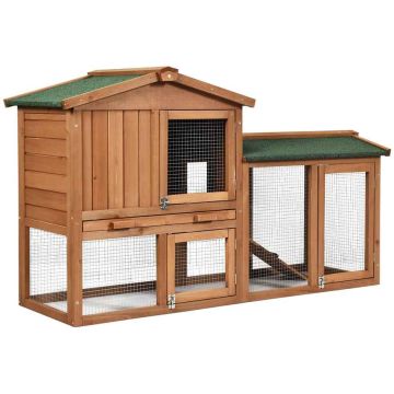 Rabbit Cage, 2-Tier, 3 Doors, 58 × 20.5 × 34 in