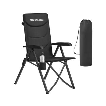 Tūrisma krēsls SONGMICS GCB015BZ01, Salokāms, 95°–150°, Melna, 70 × 60 × 110 cm