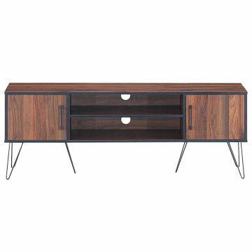 TV stand, 2 cabinets, 2 shelves, Brown, 149.86 × 39.37 × 55.88 cm