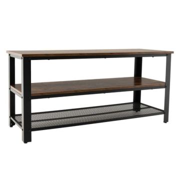 TV stand, 3-tier, Brown, 110 × 52 × 42 cm