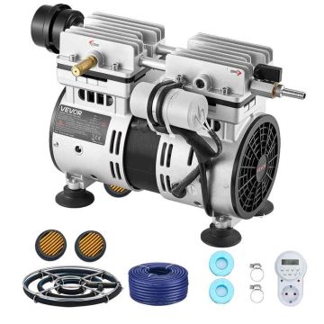 Dīķa aerators VEVOR OLF400D-140FF-Q3B, 1 difuzors, 30,5 m šļūtene, 41 × 34,5 × 40 cm