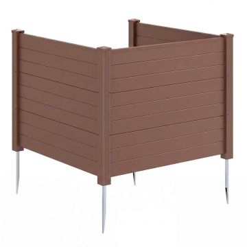 Fence system, 3 panels, Brown, 48 × 38 × 3 inches