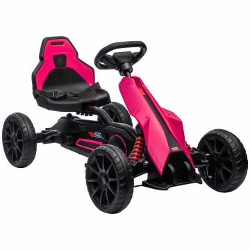 Bērnu automašīna Homcom 100x58x58.5cm., melna/rozā