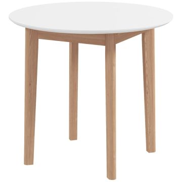 Ēdamgalds Homcom 75x75x76cm, balts/gaiši brūns
