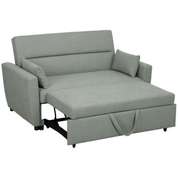 Dīvāns-gulta Homcom 155x90x88,5cm, pelēkas krāsas